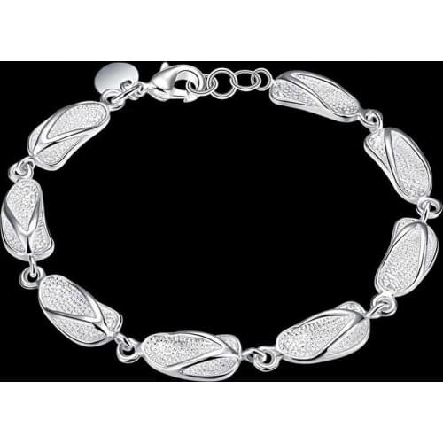 Special offer hot 925 sterling silver Cute slippers Bracelets for women charm Wedding party Christmas Gifts fashion Jewelry