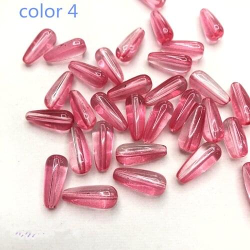 Popular DIY Loose Water Drop Crystal Beads Multi Color Glass Beads with Middle fit for jewelry accessory 8*20mm 20 pieces y12580