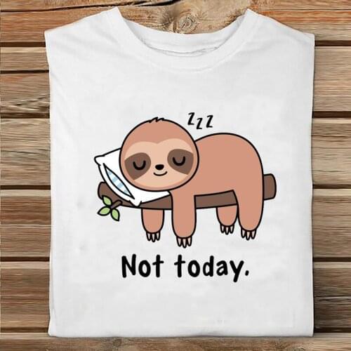 Women Cute Fashion Sloth Animal Lazy Short Sleeve Spring Printing Clothes Print Tshirt Female Tee Top Ladies Graphic T-shirt