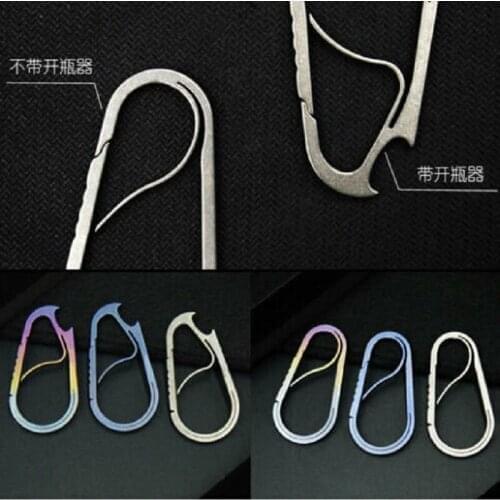 1x Titanium keyring Keychain integrated Fast hook & Bottle Opener High strength