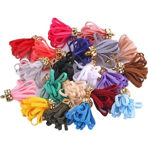 20pcs 25mm Colorful Suede Tassel Fringe Tassels For Jewelry Making Chinese Knot Diy Bag Chain Earrings Tassel DIY Pendant