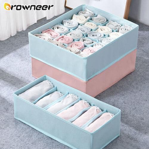 3PCS Drawer Dividers Case Non-Woven Fabric Underwear Organizer Foldable Bra Storage Box Mold-proof Tie Scarf Clothes Container