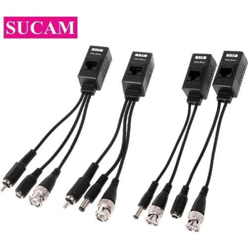 5Pairs/lot High Definition BNC To RJ45 Passive Video Power + Audio Balun Transceiver for CCTV CCTV Security Camera