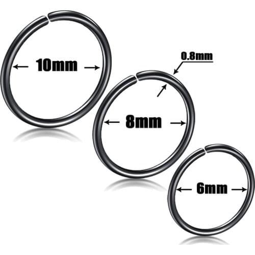 5 Pcs Stainless Steel Seamless Segment Nose Hoops Ear Piercing Tragus Rings Cartilage Tragus Sexy Women Body Jewelry Accessories