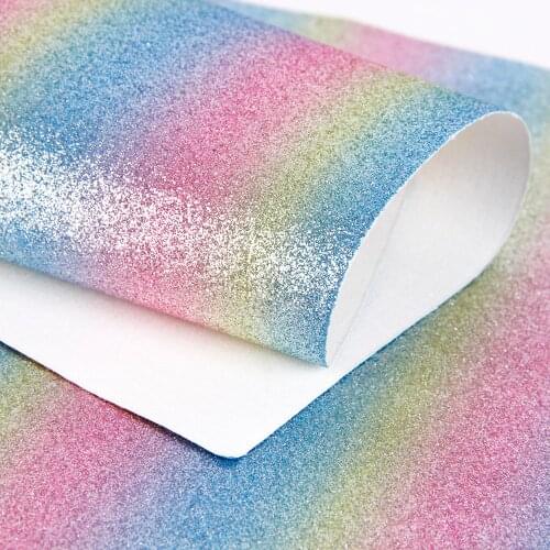 David accessories 20*33cm rainbow glitter DIY Synthetic leather fabric hair bow diy decoration crafts 1piece,1Yc3256