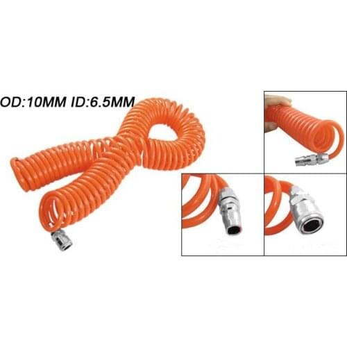 Free Shipping PU Spring Spiral Pneumatic 15M Length 10mm OD 6.5mm ID Tube Hose Air Brake PU Coil Hose Tube