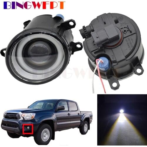 For Toyota Tacoma 2012 2013 2014 2015 2016 Car LED Bulb H11 Fog Light + Angel Eye Daytime Running Light DRL