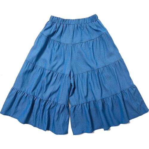 New Arrival 2021 Spring & Summer Girls Denim Skirt Pants Teen Loose Jean Shorts Clothes Mother And Daughter Skirts 5 To 18 Year