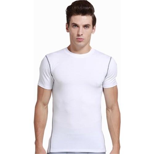 Mens Compression Short Sleeve T-Shirts Under Base Layer Tops Tight Sportswear Jersey Running Shirts Men Gym Fitness Clotings