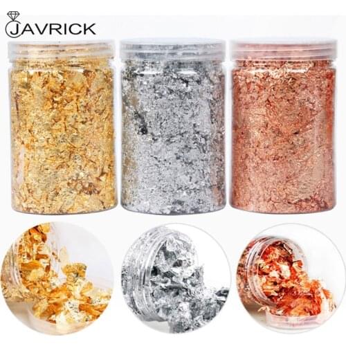 10g Gold Silver Gilding Flakes Metallic Foil Flakes Glitter Painting Art Craft Nail Art Resin Fillings Jewelry Making
