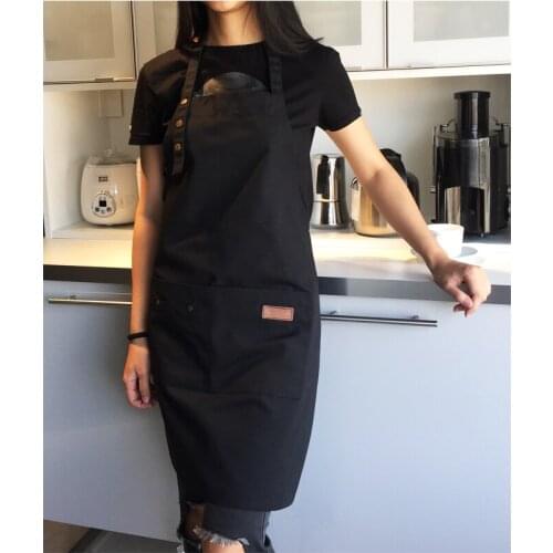 Canvas apron custom printing tea coffee shop baking restaurant manicure Korean fashion men and women overalls