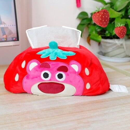 Toy Story Strawberry Bear Lotso Stuffed Plush Toys Funny Cartoon Plush Tissue Box Soft Kawaii Plush Dolls Gifts for Children