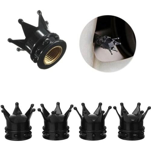 High Quality 4pc/lot Bicycle Tire Valve Caps Dustproof Gold Crown Tyre Wheel Stem Air Valve Caps Tire Valve Auto Truck Bike Caps