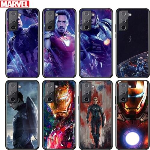 Avengers super hero cool For Samsung Galaxy S21 S20 FE S10e S10 S9 S8 S7 S6 Ultra Plus Lite 5G Edge Black Soft Phone Case