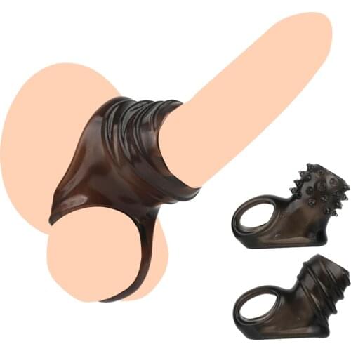 Male Penis Ring Enlargement Delayed Ejaculation Chastity Penis Sleeve Cock Ring Reusable Condom Sex Toys For Man Adult Products