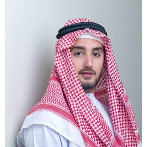 Mens Arab Shemagh Headwear Scarf Islamic Print Scarf Turban Arabic Headcover