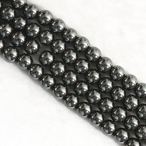 Natural Stone Iron ore Black Hematite Japser 4 6 8 10 12mm Loose Round Ball Beads Jewelry Making Finding 15inch B219
