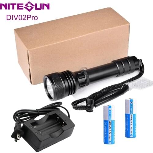 NITESUN DIV02Pro Diving Flashlight CREE XHP-50 MAX 2000 lumens Waterproof 150 meters handheld diving torch and battery charger