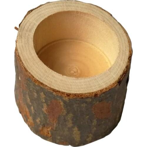 Rustic Wooden Candlestick Tealight Candle Holder Table Decoration Plant Flower Plot Ornament Craft 6x4.2cm