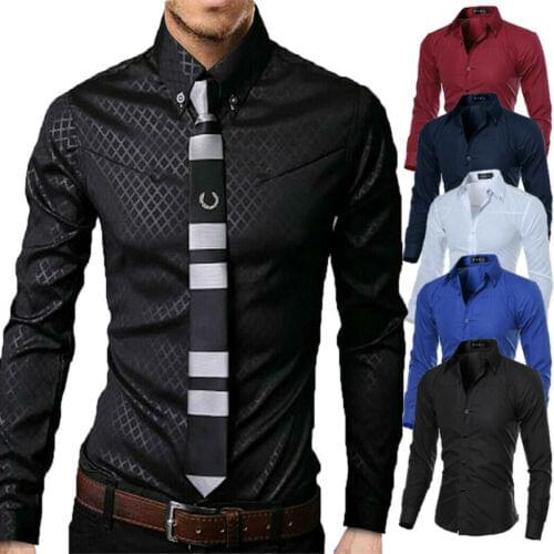 Fashion Men Shirts Solid Long Sleeve British Style Office Cotton spring autumn New Arrivals Slim Fit Male Shirt Mens Shirt