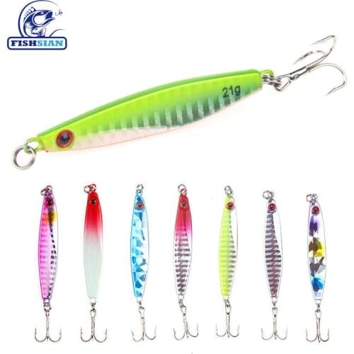 FISHSIAN metal Fishing Lures Bait 21g Bass Salt Water Lures Jigging Lure Baits Isca Artificial Metal Jig Articulos De Pesca Jigs