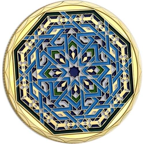 Saudi Arabia Islam Muslim Ramadan Kareem Festival Octagon Illustration Gold Plated Coin Collectible Gift