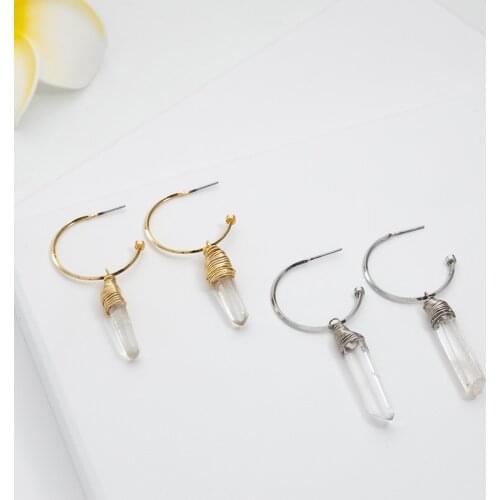 Jaeeyin 2021 Trendy Hand Made Dangle Twined Crystal Temperament Exquisite Bohemia Statement Hoop Earrings Gift For Women Girls