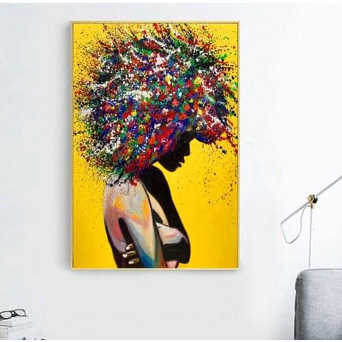 Modern Girl Portrait Diamond Paintings African woman Wall Stickers full square round diamond embroidery cross stitch kitsZP-2087