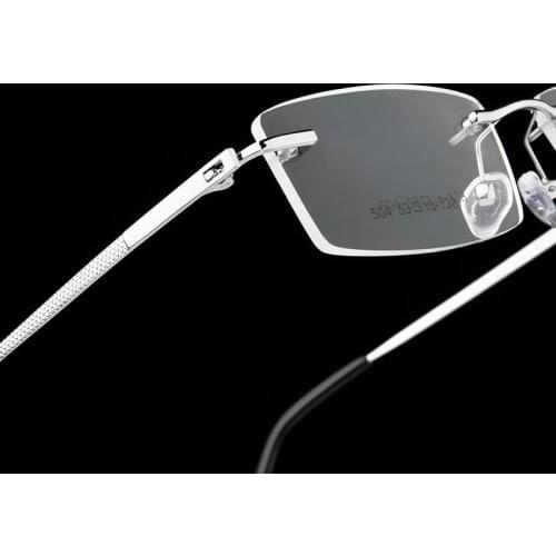 Ultra-light Rimless Alloy Glasses Farsighted Frame Diamond Cutting Myopia Frame Can Custom prescription Recipe Lense
