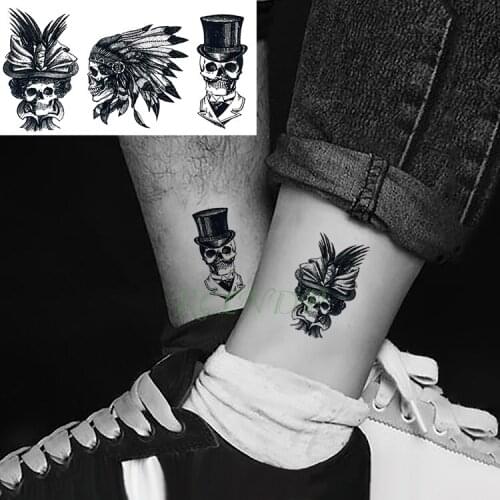 Waterproof Temporary Tattoo Stickers Skull Tribal Totem fake Tatto Flash Tatoo Tatouage Tato Hand Back Foot for Girl Women Men