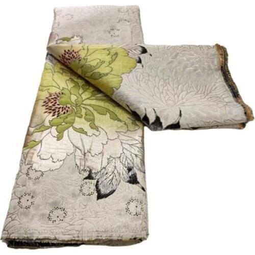 2021Latest High Quality African Nigerian Jacquard Swiss Organza Tulle Lace Fabric Embroidery Guipure Party Prom Dress 5 Yard