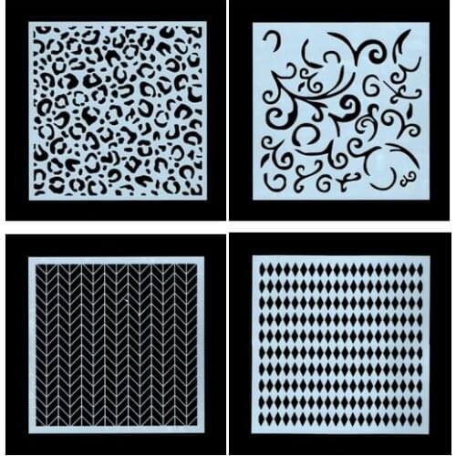 4PCS Leopard clouds pvc Layering Stencils for DIY Scrapbooking/photo album Decorative Embossing DIY Paper Cards Crafts