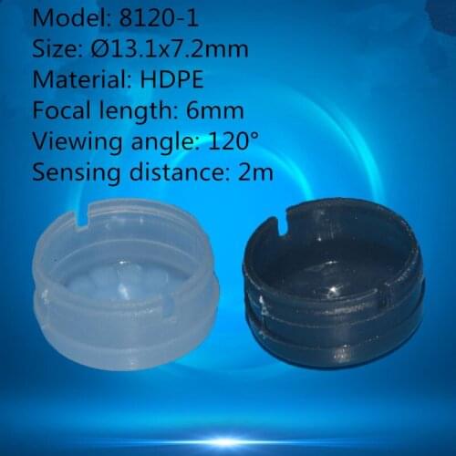 50pcs 8120-1 black and white colour dome shape human body infrared PIR sensor fresnel lens 13.1x7.2mm