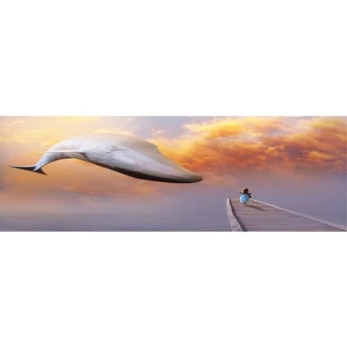 5D DIY Diamond Painting Animal Diamond Mosaic Cross Stitch Full Square Diamond Embroidery dolphin and girl Home Decor Christmas