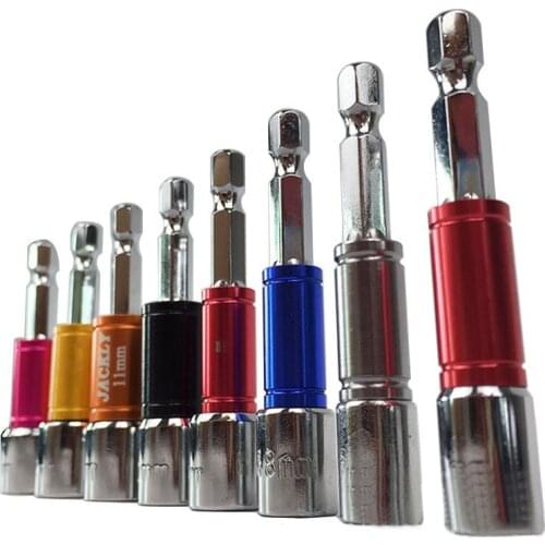 8pcs Conjunto De Ferramentas 6-13mm Hexagonal Handle Boxed Color Set With Tube Tomadas Douille Pour Cliquet Socket Adapter