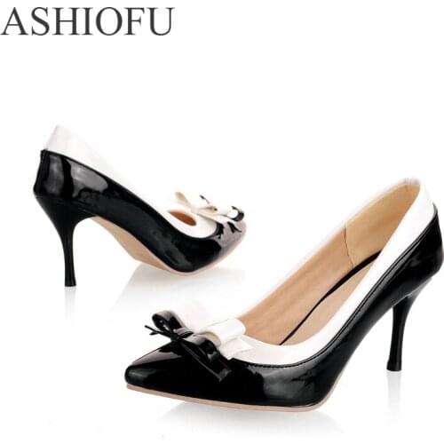 ASHIOFU Handmade Womens High Heel Pumps Butterfly Party Prom Slip-on Office Dress Shoes Fashion Evening Court Shoes