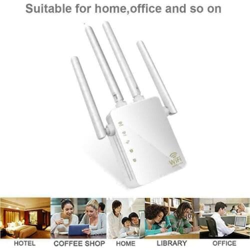 White AC1200 WIFI Repeater 2.4G 5G 1200mbps Router & Wireless Range Extender