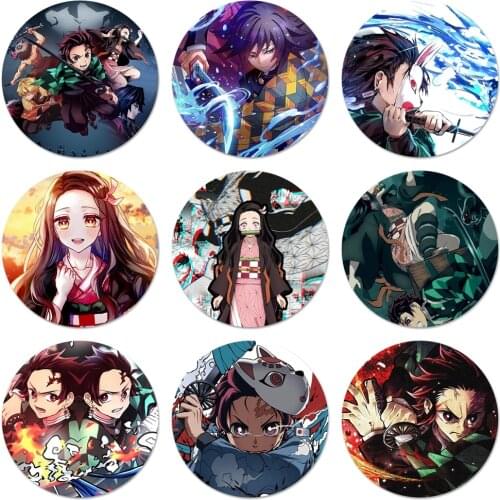 Demon Slayer Kimetsu no Yaiba Badge Brooch Pin Accessories For Clothes Backpack Decoration gift 58mm
