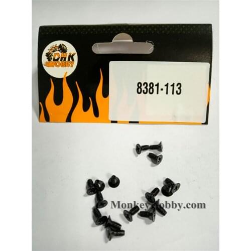 DHK RC CAR PARTS 8381-113 Flathead Screw (KM2.6x6mm) (16 pcs)