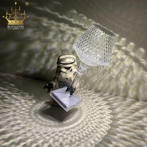 Diamond Table Lamp USB Rechargeable Acrylic Decoration Desk Lamps Bedroom Bedside Bar Crystal Lighting Fixtures Gift Night Light