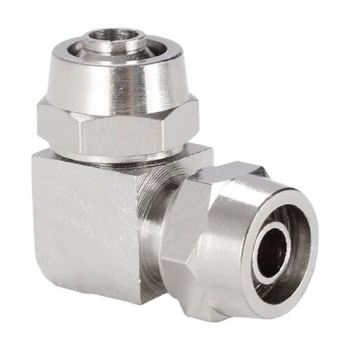 1Pcs PV-4 6 8 10 12 14 16mm Copper Nickel-plated Quick To Twist Right Angle PV Pneumaticl Pipe Fittings Elbow Double Connection