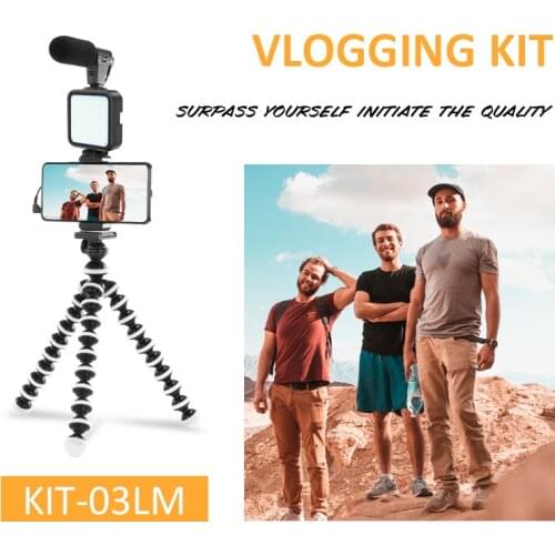 KIT-03LM Set livestreaming Fill lighting Mobile phone holder for iphone 8 11 12 pro mi 11 vlogging Tiktok video phone Tripod