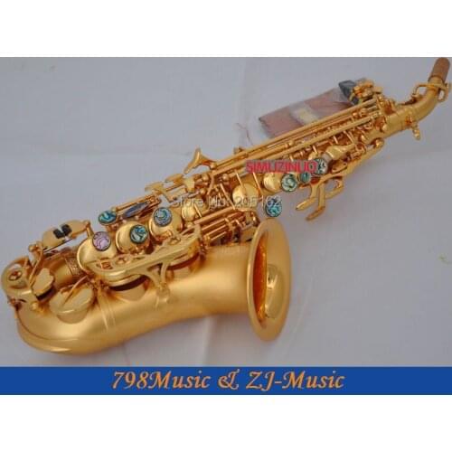 Stain Gold Curved Soprano Saxophone Bb key to High F key and G Key