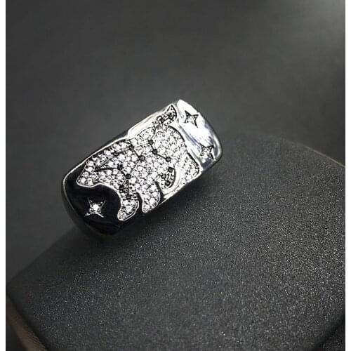 S925 sterling silver ring November new style Ursa major ring female fashion black punk style jewelry banquet party jewelry