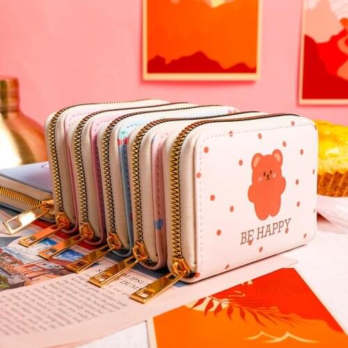 Cute Cartoon Wallet Folding Multi-Card Card Holder For Boys And Girls Coin Purse Creative Short Card Set ID Bag 2021 New