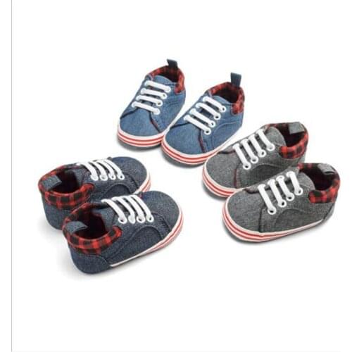 Fashion Spring Autumn Baby Shoes Infants Lace-Up First Walkers Sneakers Soft Sole Newborn Boys Canvas Casual Shoes