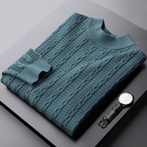 Classic Autumn Winter Male Sweaters High Quality Round Collar Jacquard Stripe Mens Sweater Fashion Fit Man Sweater 3XL