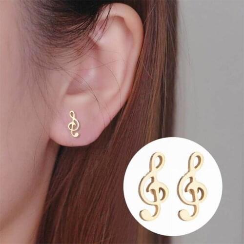 Musical Note Earrings Stainless Steel Musical Symbols Earrings Fashion Accessories