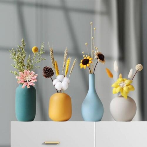 Nordic Ceramic Small Vase with Dried Flower Porcelain Flowerpot DIY Bottle Wedding Decor For Table Living Room Home Decoration