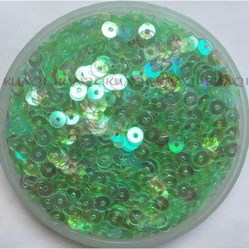 New!! 4mm Flat Round Transparent Green Loose Sequin Paillette Sewing,Wedding Craft,Women DIY Garment Accessory